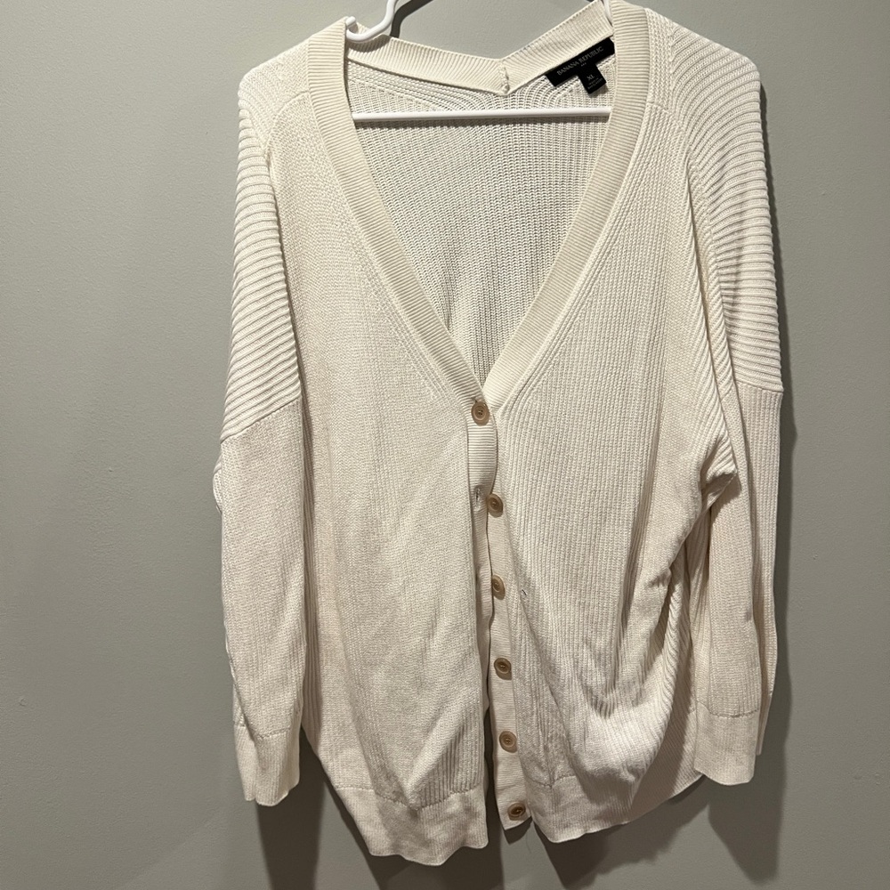 Banana Republic Ivory Button-Up Cardigan